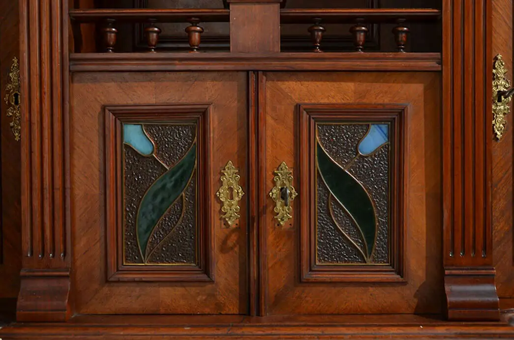 Antik Gründerzeit Jugendstil Buffet Anrichte Aufsatz Regal von 1900 8