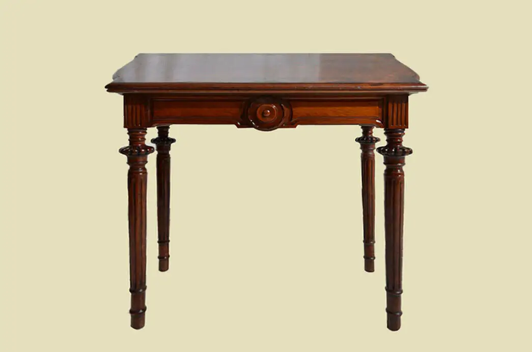 Antik Gründerzeit Nußbaum Beistelltisch Spieltisch Tisch von 1880 1