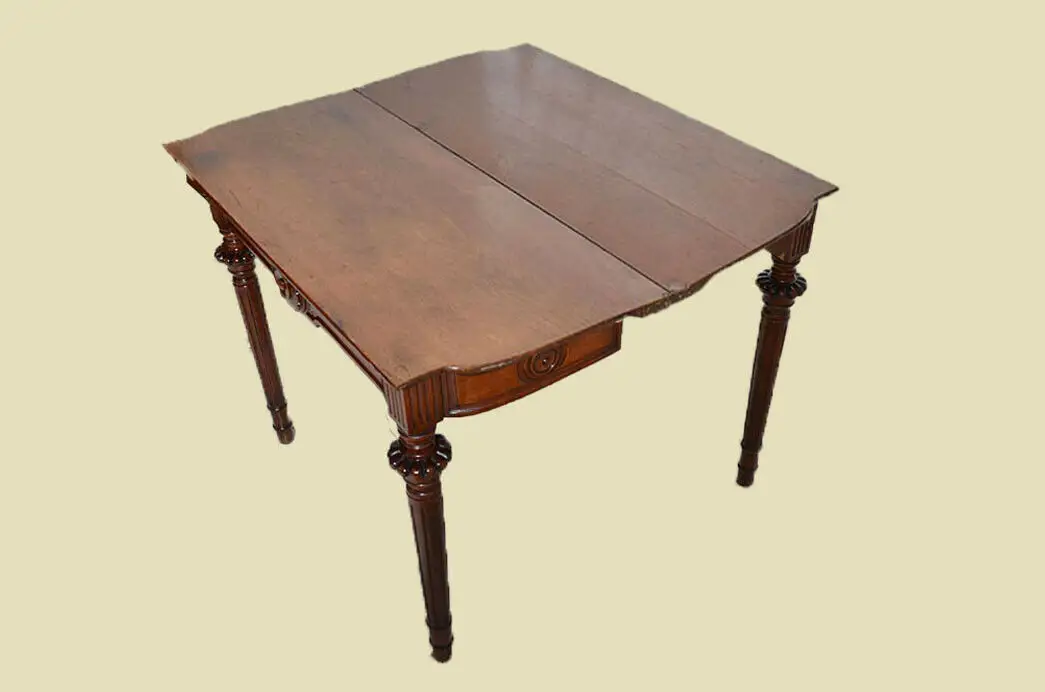 Antik Gründerzeit Nußbaum Beistelltisch Spieltisch Tisch von 1880 11