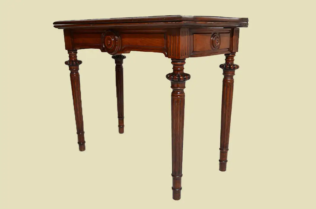 Antik Gründerzeit Nußbaum Beistelltisch Spieltisch Tisch von 1880 3