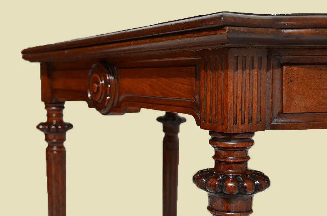 Antik Gründerzeit Nußbaum Beistelltisch Spieltisch Tisch von 1880 7