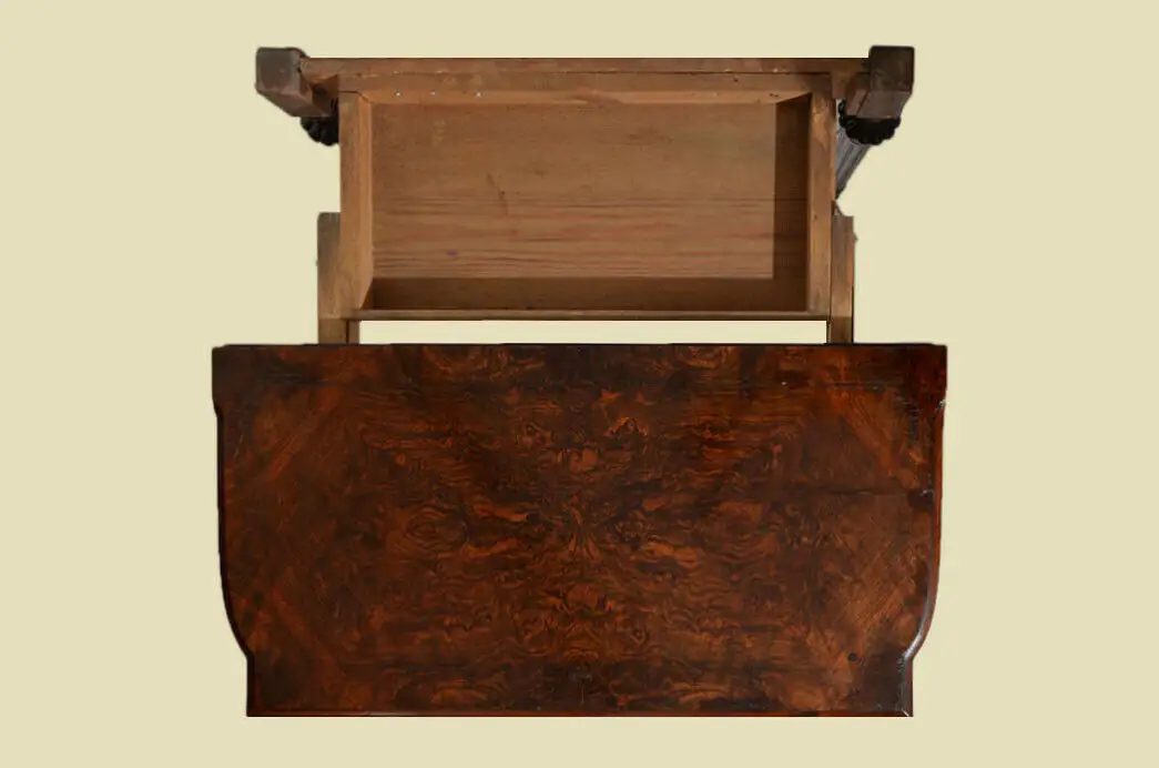 Antik Gründerzeit Nußbaum Beistelltisch Spieltisch Tisch von 1880 9