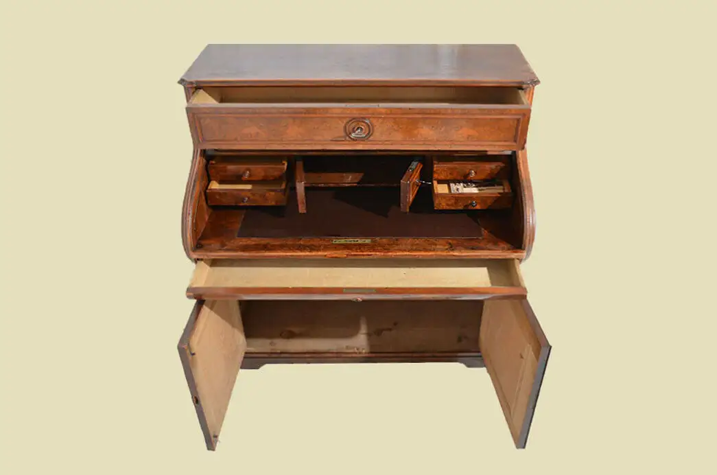 Antiker Nußbaum Schreibtisch Sekretär Rolladensekretär von 1860 10