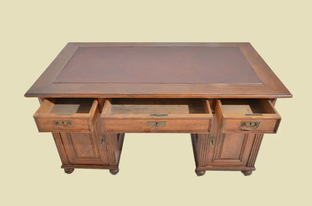 Antiker Gründerzeit Eiche Nußbaum Sekretär Schreibtisch von 1880 6