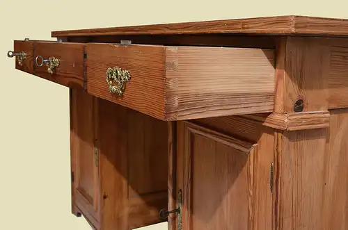 Antik Gründerzeit Weichholz Sekretär Schreibtisch mit Geheimfach von 1880