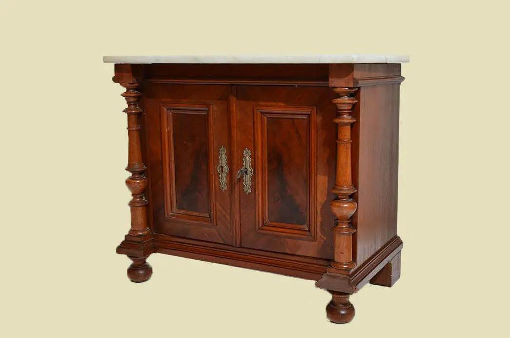 Antik Nußbaum Gründerzeit Konsolspiegel Konsole Spiegel von 1880 4
