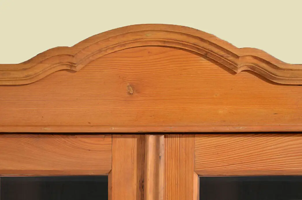 Antik Jugendstil Weichholz Schrank Vitrine von 1920 8