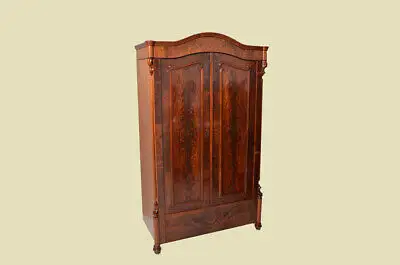 Antiker Louis Philippe Mahagoni Kleiderschrank Schrank von 1860 2