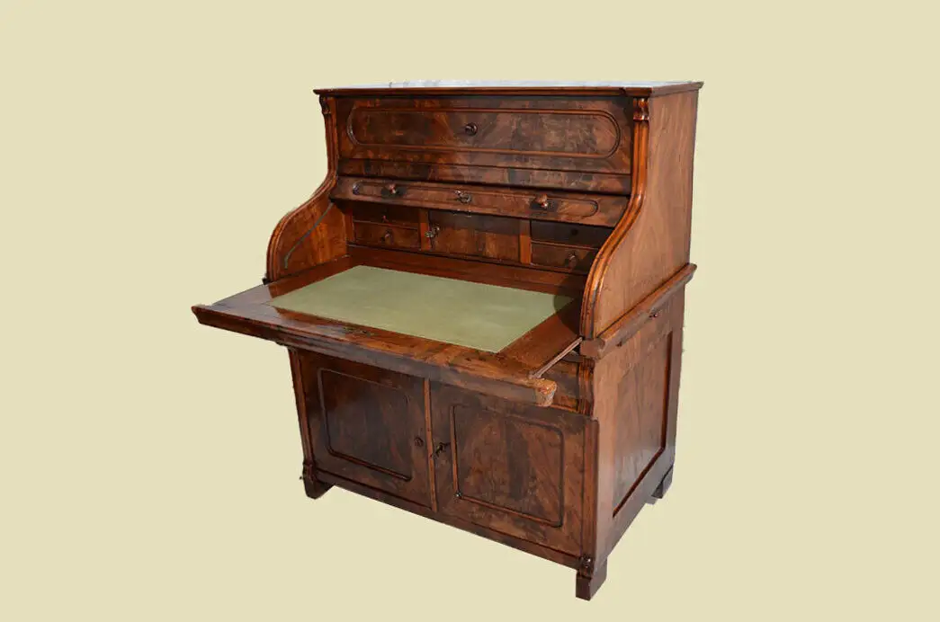 Zylindersekretär Rolladensekretär Sekretär Schreibtisch antik Mahagoni von 1860 5