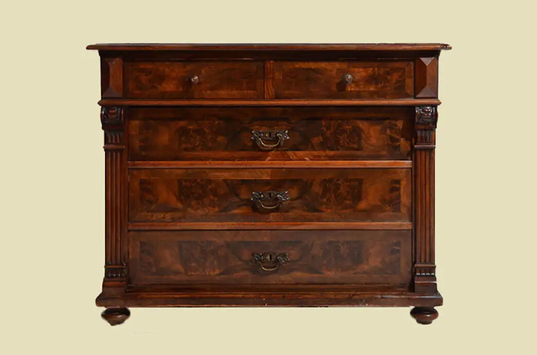 Große Kommode ANTIK Sideboard Gründerzeit Nußbaum ORIGINAL von 1880 0