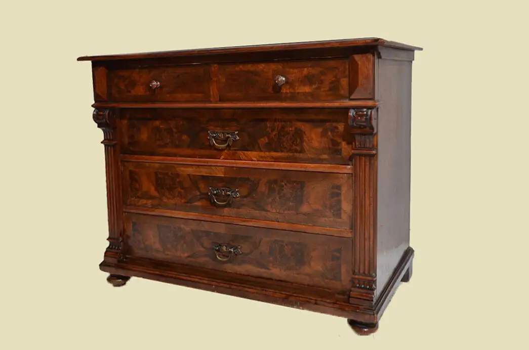 Große Kommode ANTIK Sideboard Gründerzeit Nußbaum ORIGINAL von 1880 1