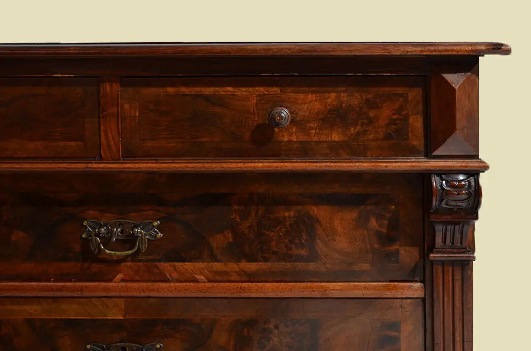 Große Kommode ANTIK Sideboard Gründerzeit Nußbaum ORIGINAL von 1880 10