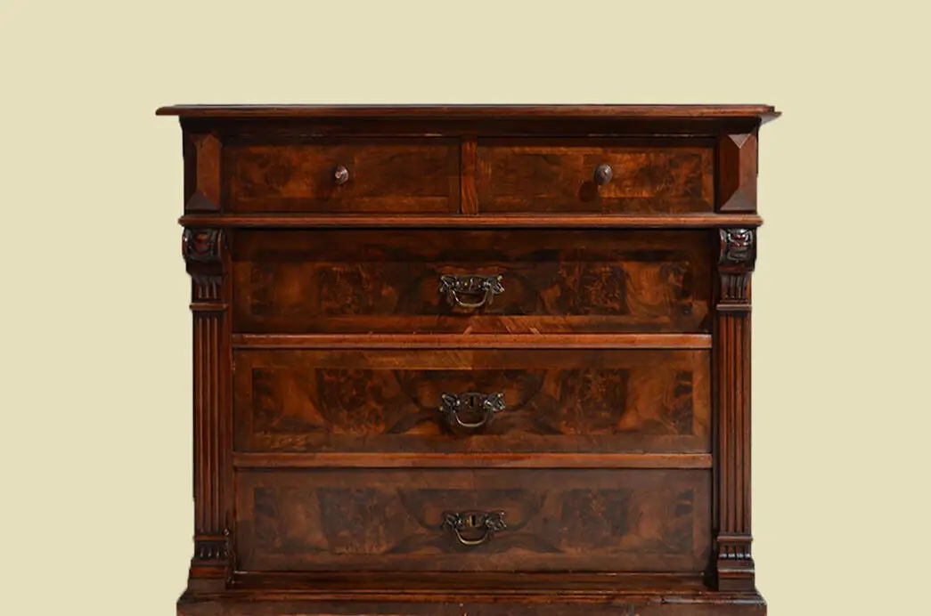 Große Kommode ANTIK Sideboard Gründerzeit Nußbaum ORIGINAL von 1880 13