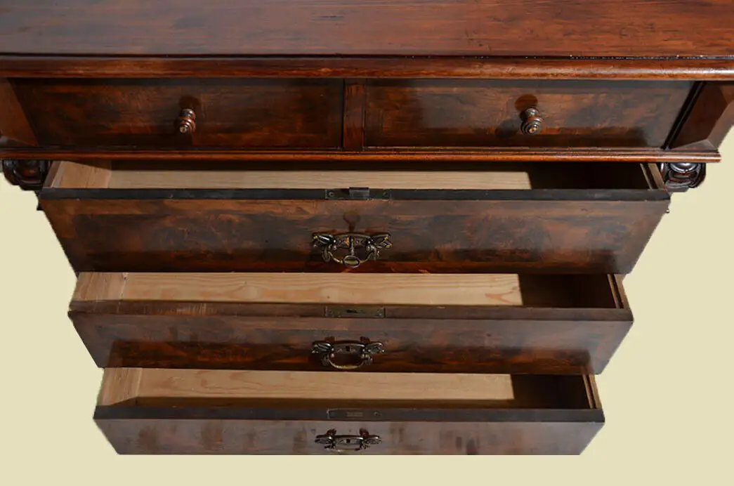 Große Kommode ANTIK Sideboard Gründerzeit Nußbaum ORIGINAL von 1880 6