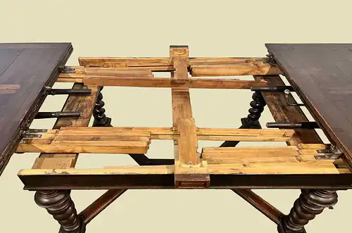 Großer Tisch ANTIK Kulissentisch 142–532cm Esstisch ORIGINALvon1880
