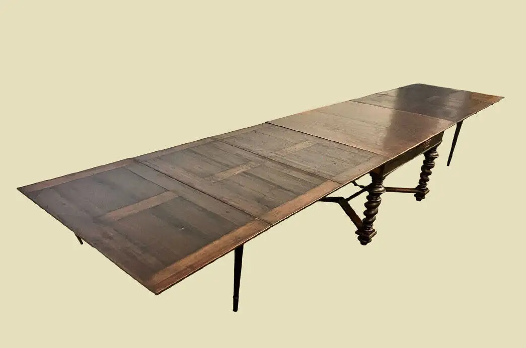 Großer Tisch ANTIK Kulissentisch 142–532cm Esstisch ORIGINALvon1880 12