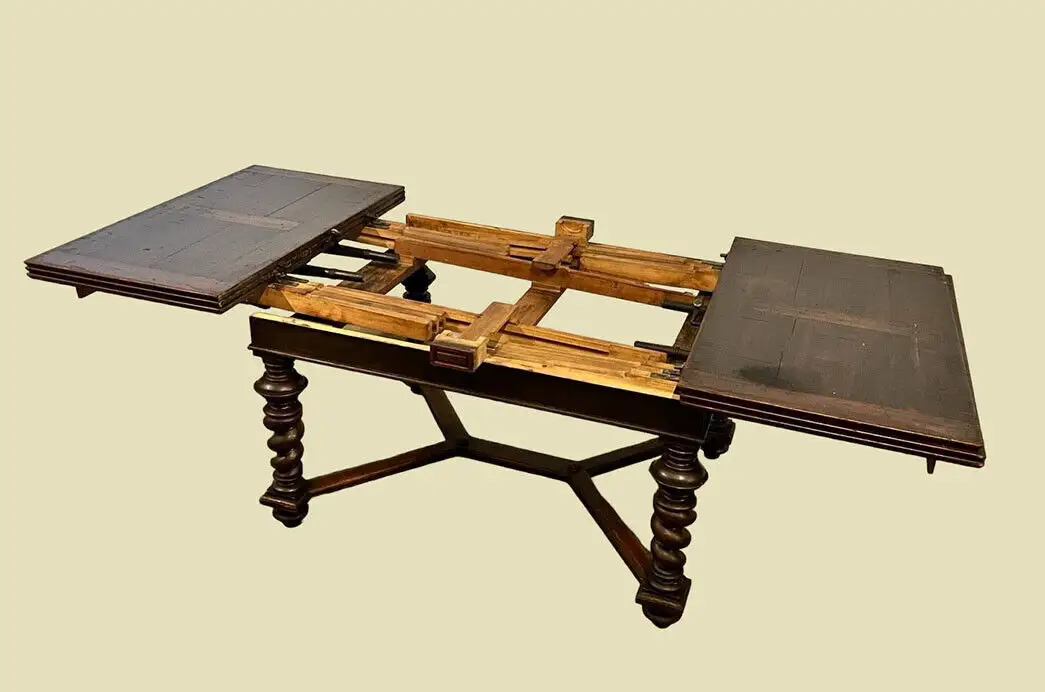 Großer Tisch ANTIK Kulissentisch 142–532cm Esstisch ORIGINALvon1880 7