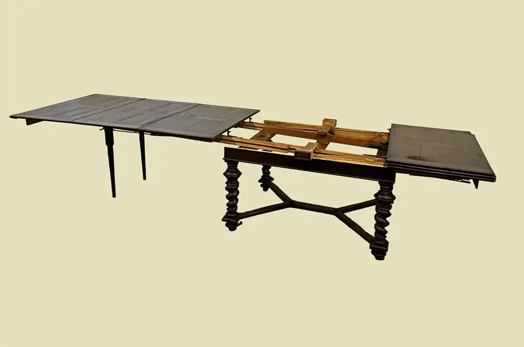 Großer Tisch ANTIK Kulissentisch 142–532cm Esstisch ORIGINALvon1880 8