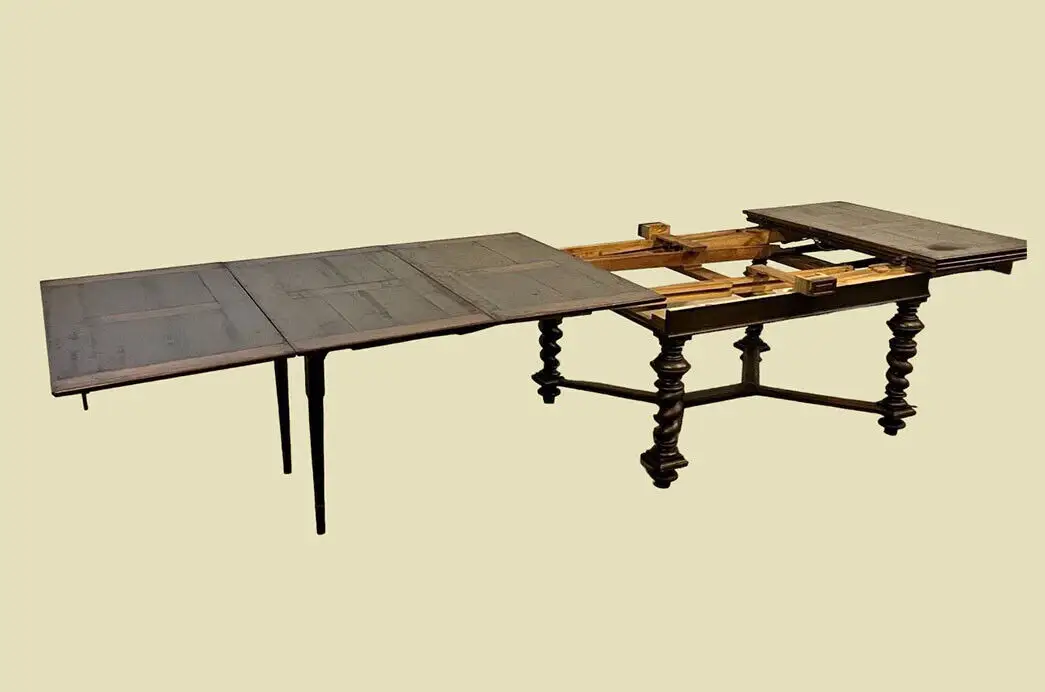 Großer Tisch ANTIK Kulissentisch 142–532cm Esstisch ORIGINALvon1880 9