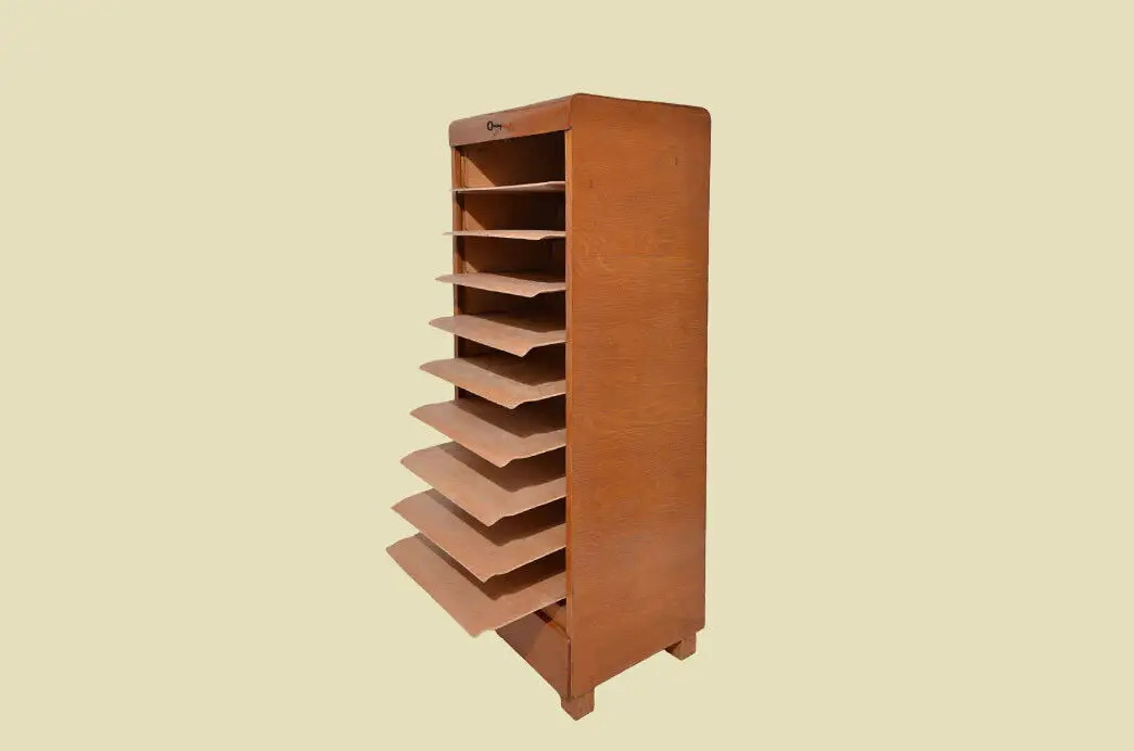 Notenschrank ANTIK Art Deco Jugendstil Rolladenschrank ORIGINALvon1920 11