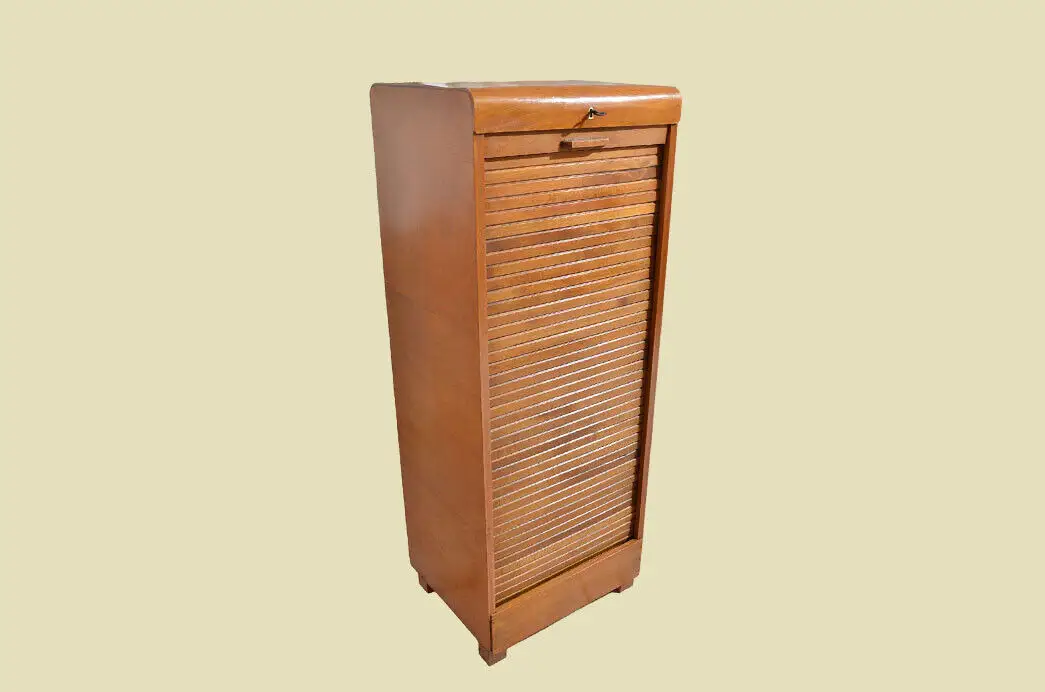 Notenschrank ANTIK Art Deco Jugendstil Rolladenschrank ORIGINALvon1920 3