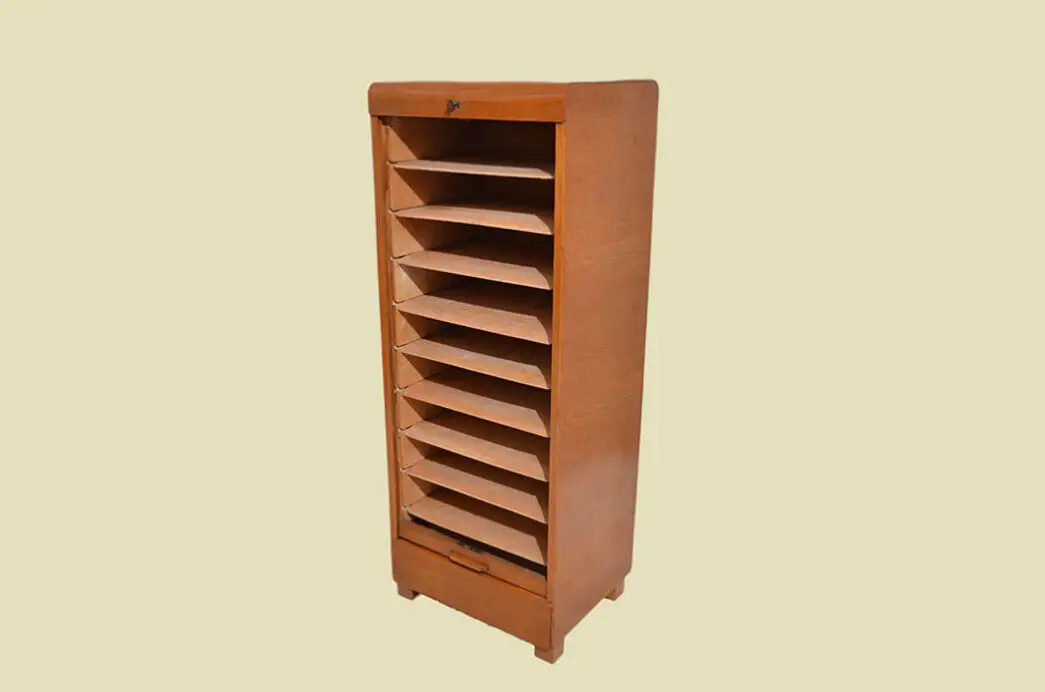 Notenschrank ANTIK Art Deco Jugendstil Rolladenschrank ORIGINALvon1920 7
