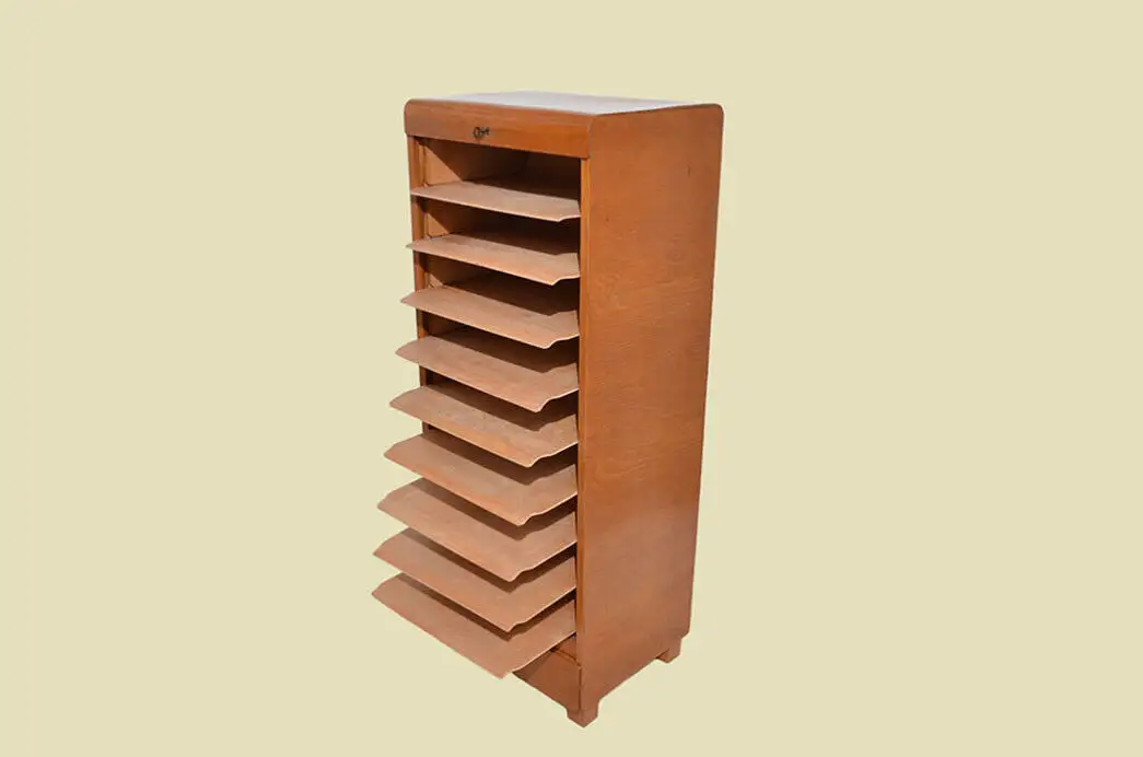 Notenschrank ANTIK Art Deco Jugendstil Rolladenschrank ORIGINALvon1920 8