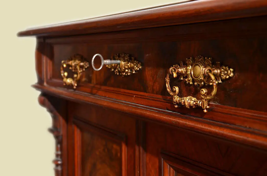 Vertiko ANTIK Gründerzeit Nußbaum Kommode Schrank ORIGINALvon1880 9