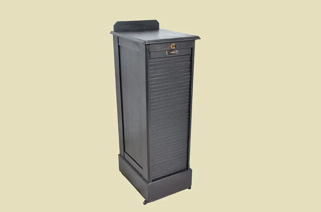 Notenschrank ANTIK Art Deco Jugendstil Rolladenschrank ORIGINAL von 1920 17