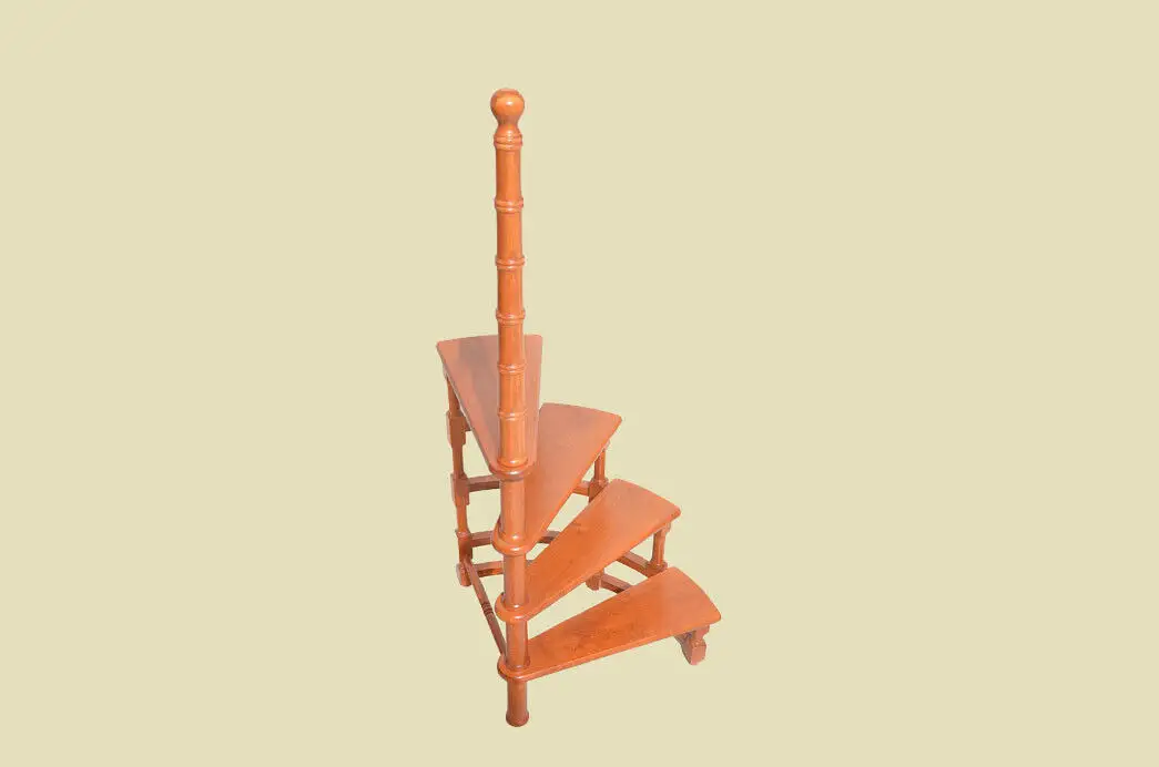 Buch Spiral Bibliothek Treppe ANTIK Style Englisch Regency Teak Holz Leiter 3