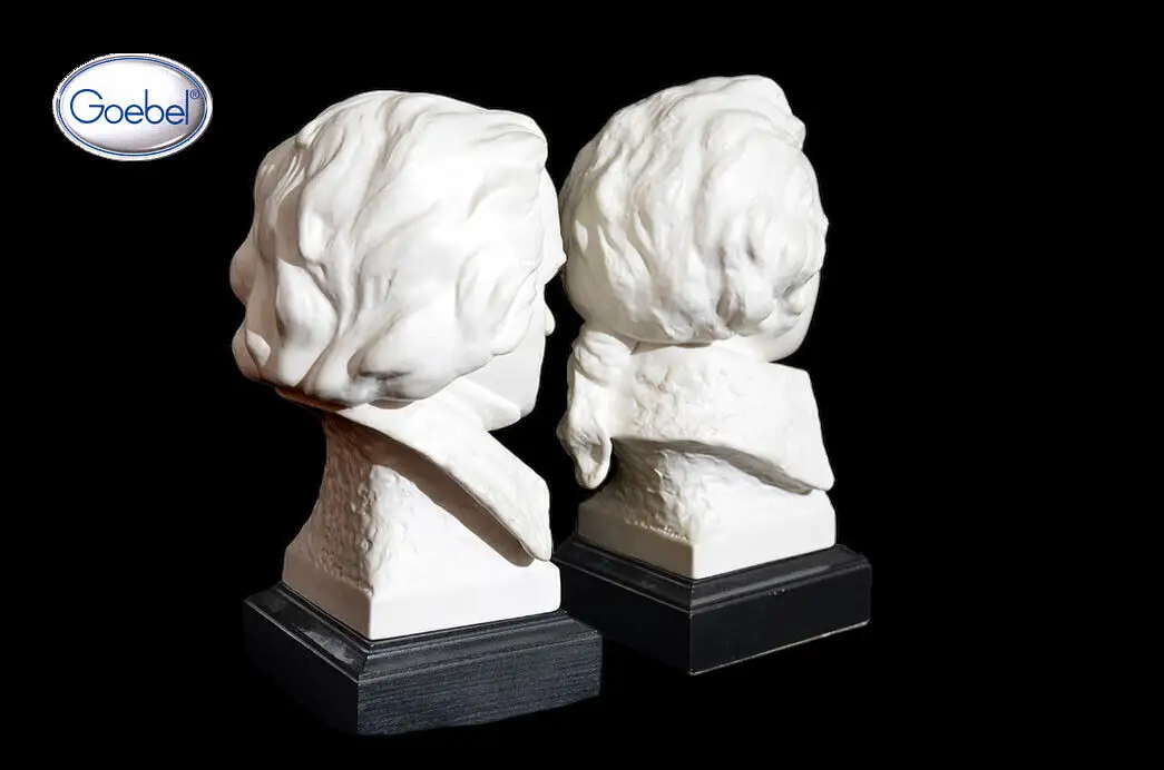 2 GOEBEL Beethoven & Mozart Büste Figur Antik Bochmann Porzellan 8