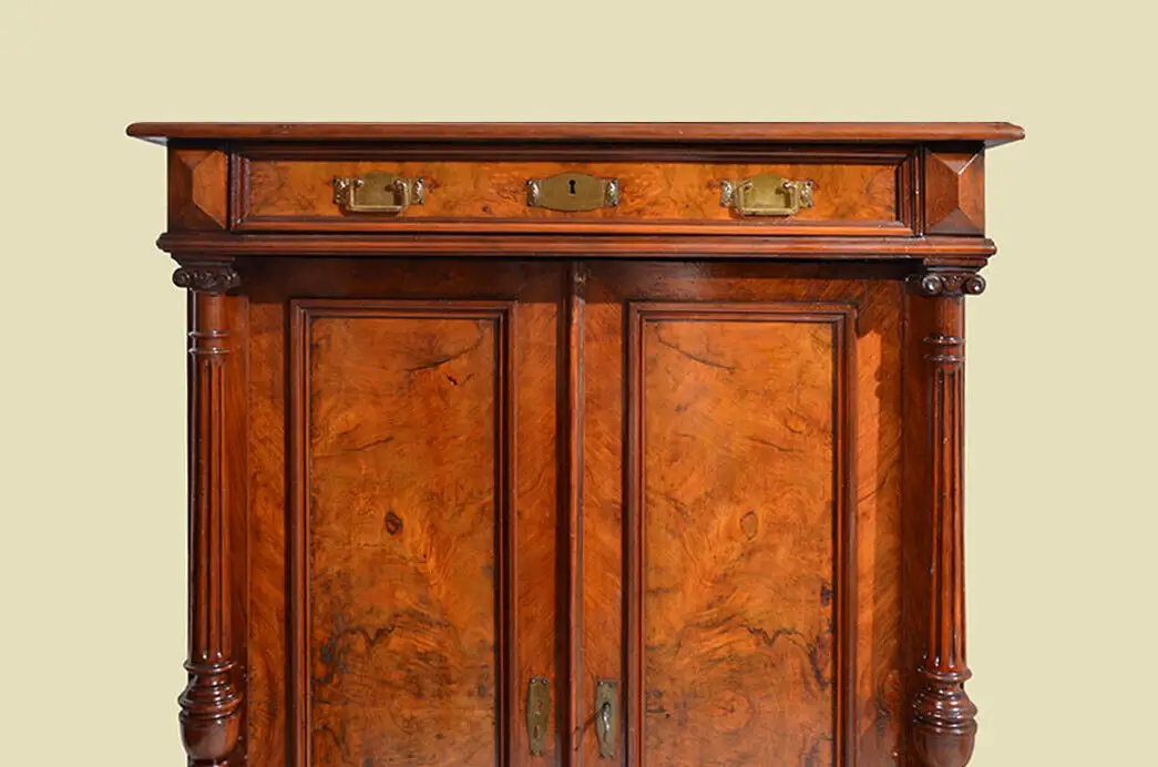 Vertiko ANTIK Gründerzeit Nußbaum Säulen Kommode Schrank ORIGINALvon1880 14