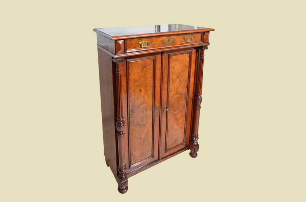 Vertiko ANTIK Gründerzeit Nußbaum Säulen Kommode Schrank ORIGINALvon1880 2