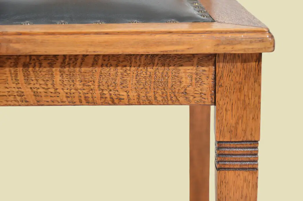 4x Stühle ANTIK Jugendstil Eiche Nußbaum Stuhl mit Leder ORIGINALvon1920 11