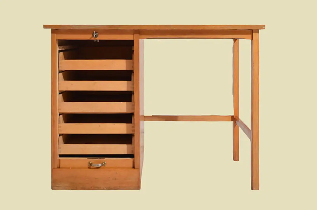Schreibtisch ANTIK Jugendstil 60er Jahre Rolladen Sekretär ORIGINALvon1960 6