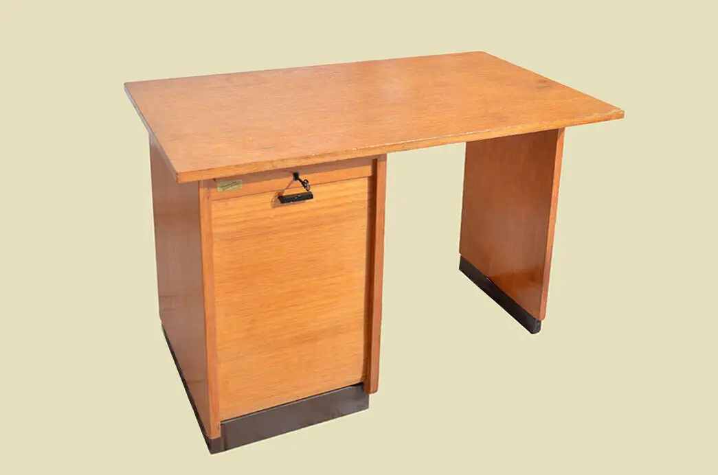 Schreibtisch ANTIK Vintage 60er Jahre Rolladen Sekretär ORIGINALvon1960 3