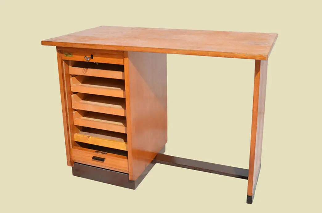 Schreibtisch ANTIK Vintage 60er Jahre Rolladen Sekretär ORIGINALvon1960 4