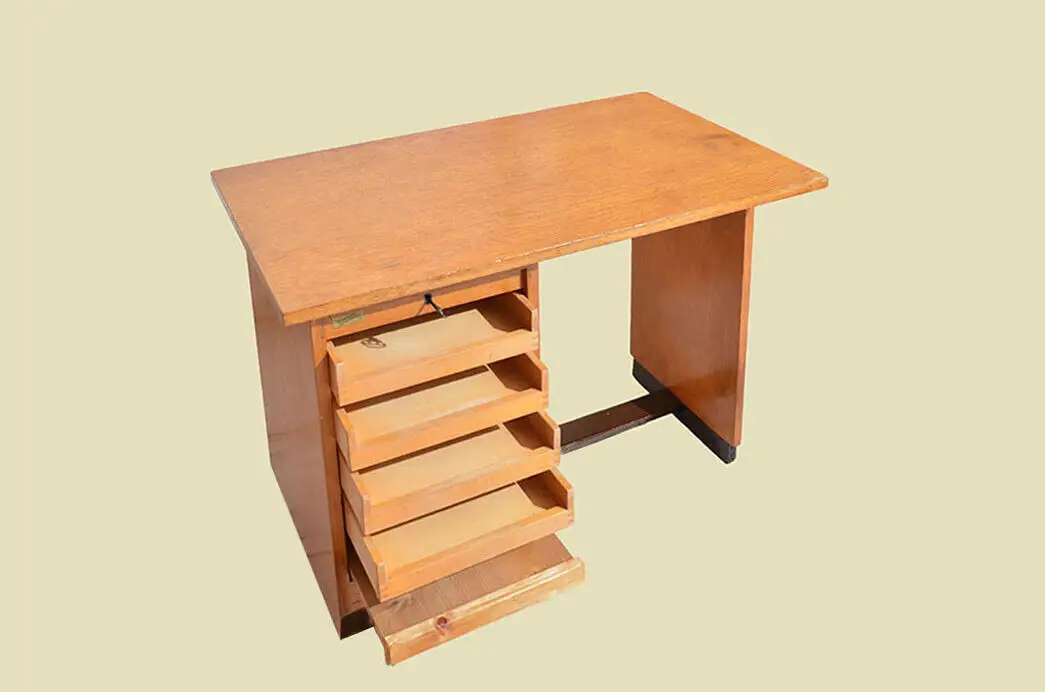 Schreibtisch ANTIK Vintage 60er Jahre Rolladen Sekretär ORIGINALvon1960 7