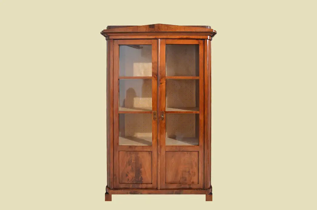 Vitrine ANTIK Biedermeier Mahagoni Bücherschtank Schrank Schinkeldach von 1820 0