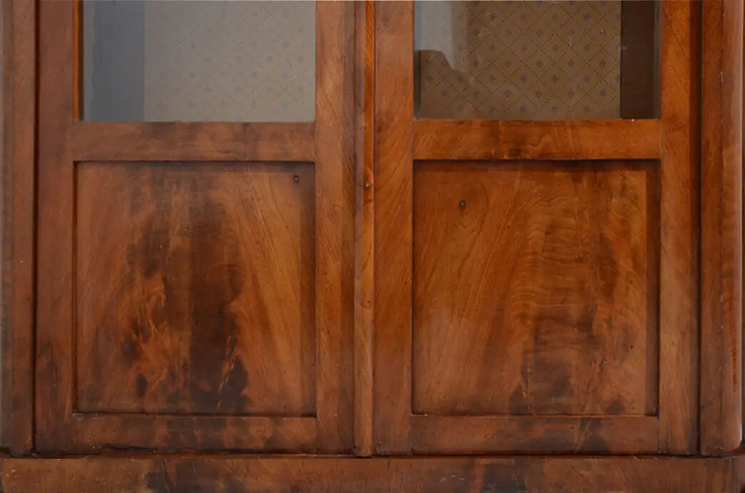 Vitrine ANTIK Biedermeier Mahagoni Bücherschtank Schrank Schinkeldach von 1820 10