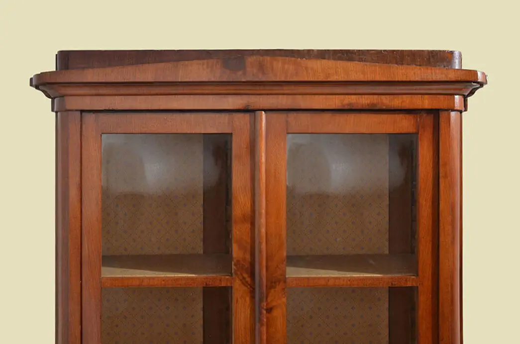 Vitrine ANTIK Biedermeier Mahagoni Bücherschtank Schrank Schinkeldach von 1820 12