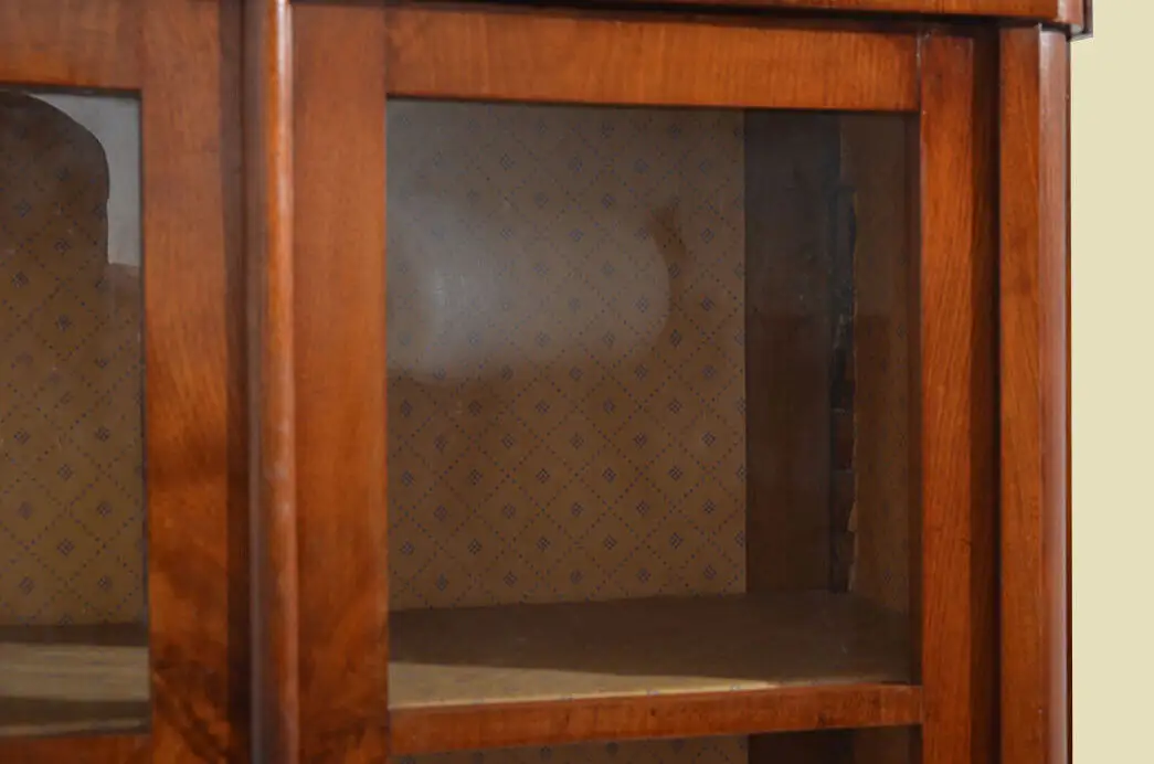 Vitrine ANTIK Biedermeier Mahagoni Bücherschtank Schrank Schinkeldach von 1820 7