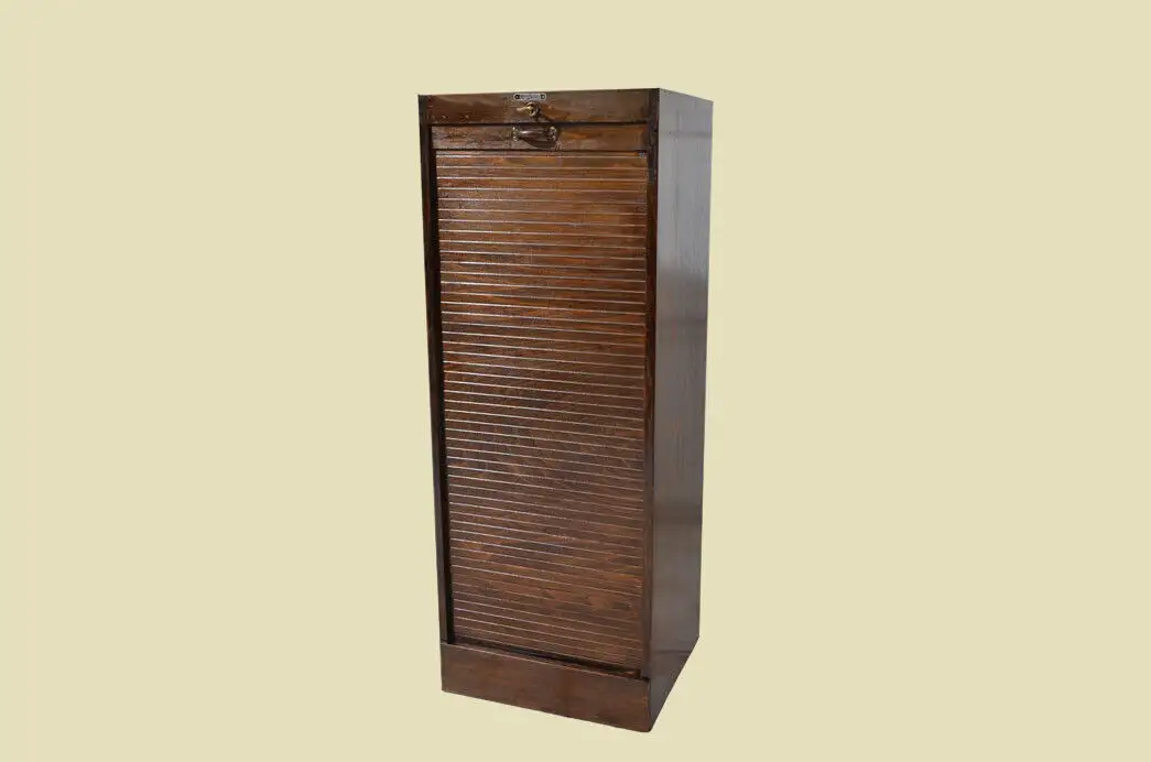Notenschrank ANTIK Art Deco 60er Jahre Unionzeiss Rolladenschrank von 1960 0