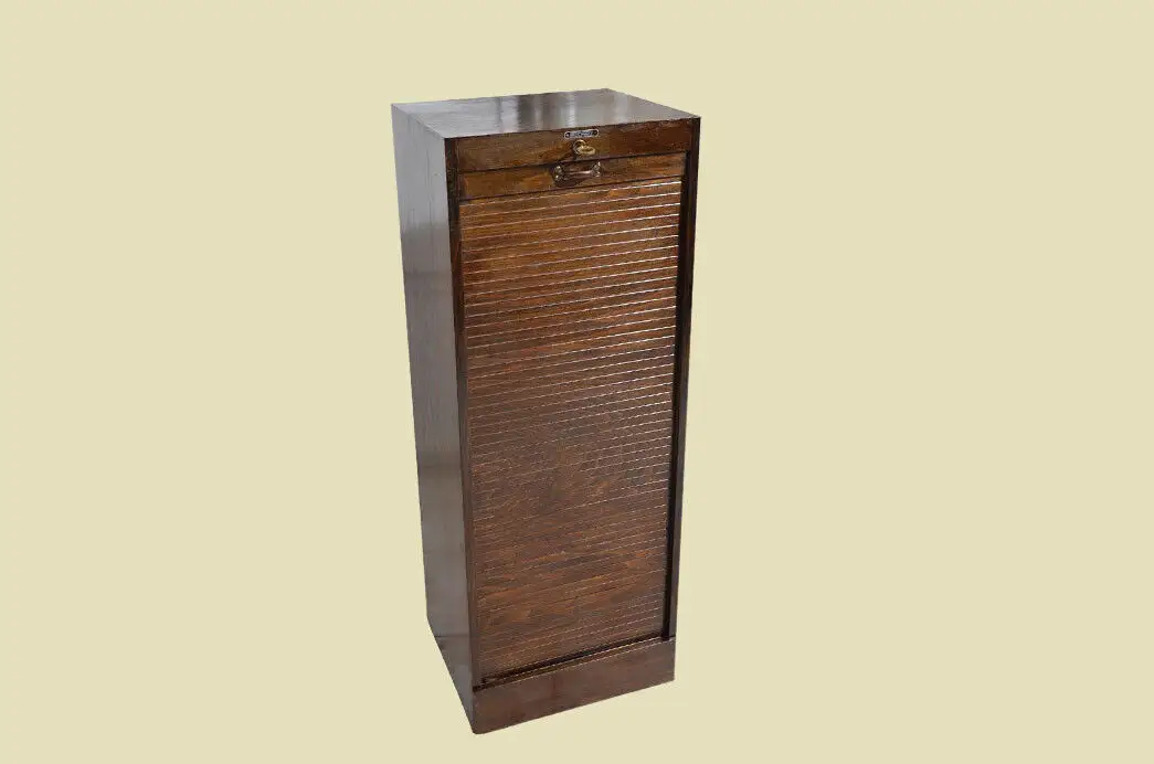 Notenschrank ANTIK Art Deco 60er Jahre Unionzeiss Rolladenschrank von 1960 2