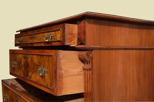 Große Kommode ANTIK Gründerzeit Nußbaum Schrank Sideboard von 1880