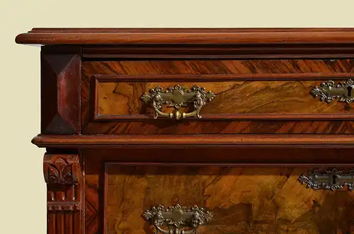 Große Kommode ANTIK Gründerzeit Nußbaum Schrank Sideboard von 1880