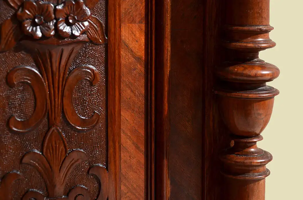 Vertiko ANTIK Gründerzeit Nußbaum Kommode Schrank mit Aufsatz von 1880 10