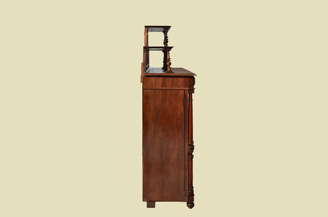 Vertiko ANTIK Gründerzeit Nußbaum Kommode Schrank mit Aufsatz von 1880 17