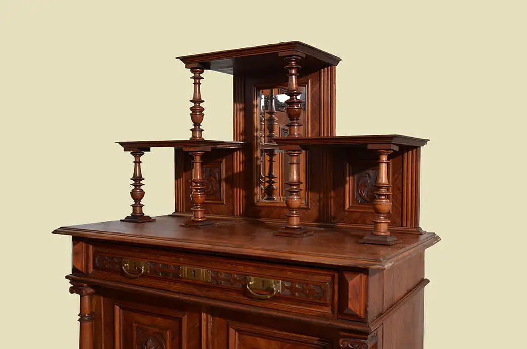 Vertiko ANTIK Gründerzeit Nußbaum Kommode Schrank mit Aufsatz von 1880 4