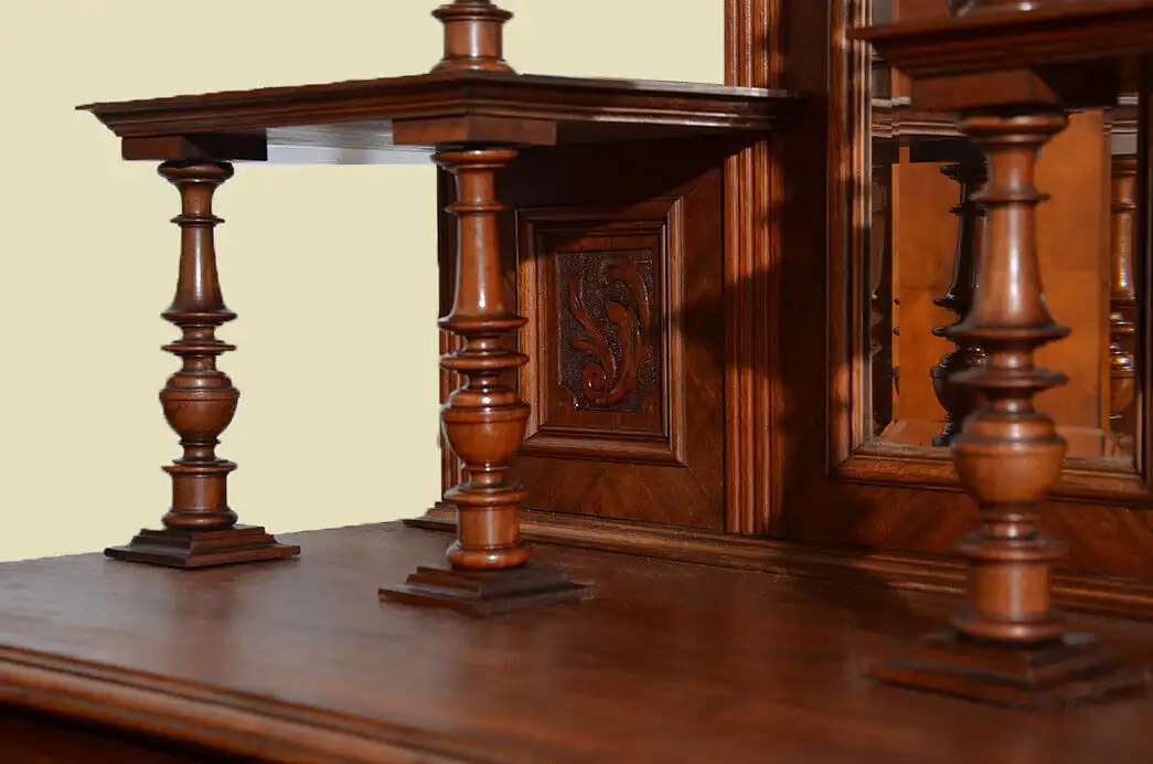 Vertiko ANTIK Gründerzeit Nußbaum Kommode Schrank mit Aufsatz von 1880 6